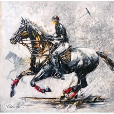 Rashid Ali, 24 x 24 Inch, Acrylic On Canvas, Horse Painting, AC-RA-042